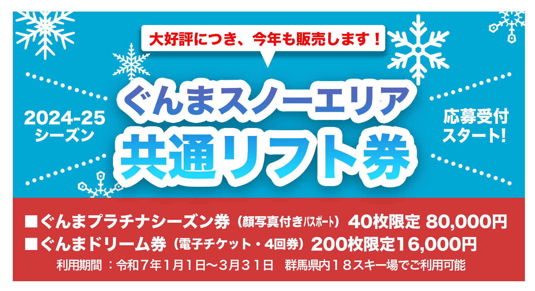 2024-25ぐんまスノーエリア共通リフト券